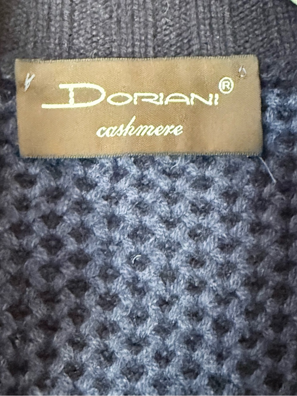Doriani 100% Cashmere Full Zip Sweater Italy Blue/Black Men’s XXL 56 Luxury - Picture 2 of 14